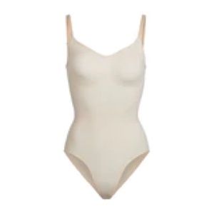 skims brief cut sculpting bodysuit with snaps shade sand